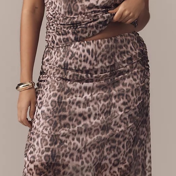 NWT Anthropologie Maeve Printed Mesh Knee-Length Skirt Sz L - Picture 2 of 8